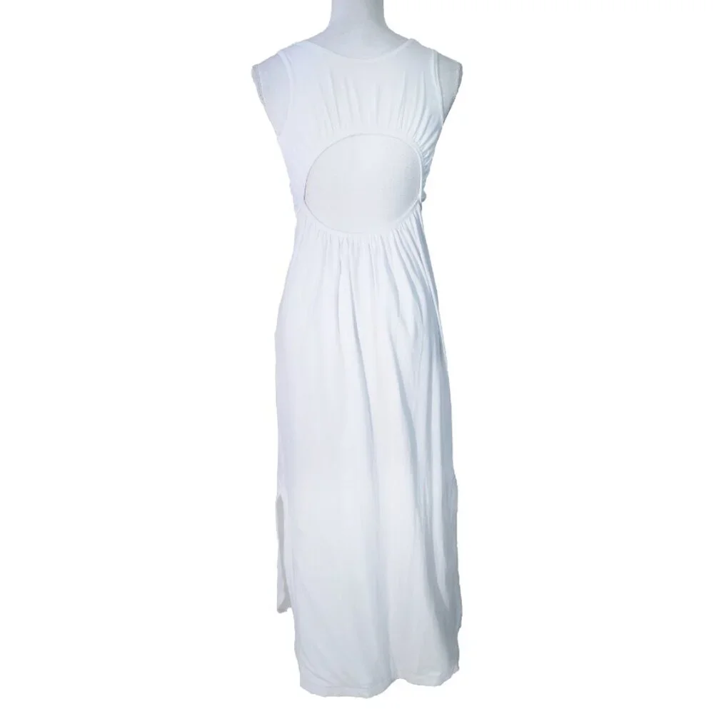 Lululemon Pima Cotton Open-Back Midi Dress in White
